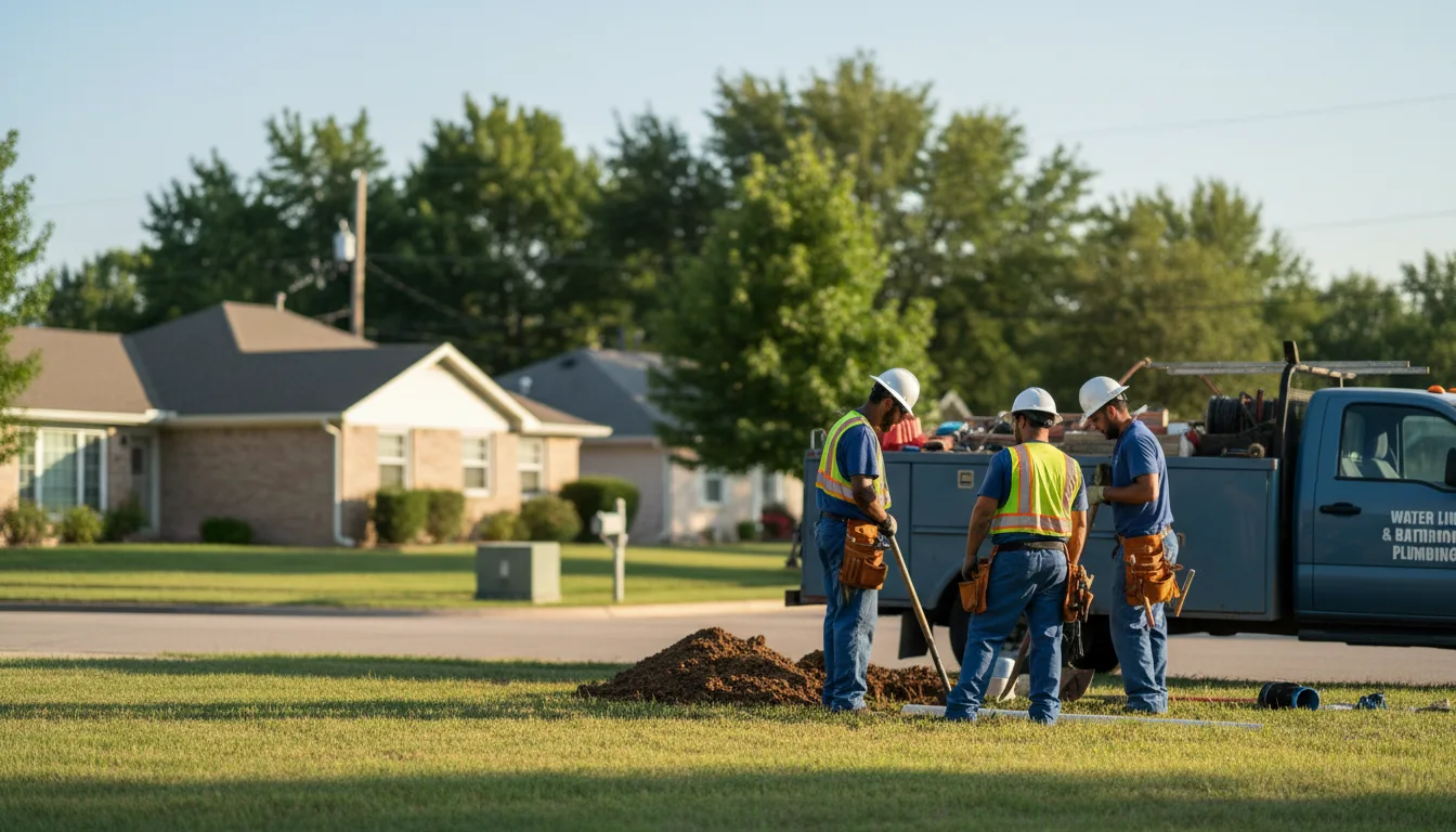 Residential water line and bathroom plumbing service in Bode, IA